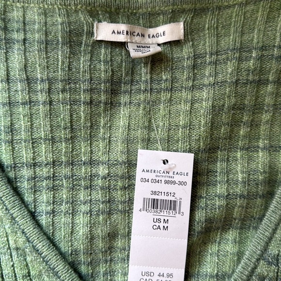 NWT American Eagle Olive Ribbed Knit Sweater M - Picture 2 of 5